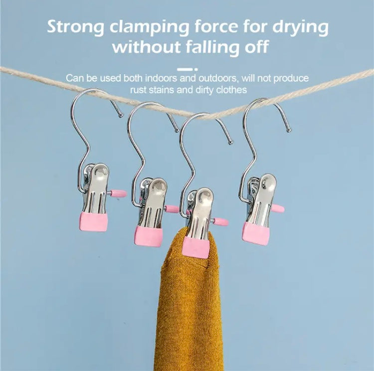 Set Of 2 Stainless Steel Cloth Clip, Clothes Hanging Clip Organizer, Portable Hook For Socks Pant Clothes Set Of 2 Stainless Steel Cloth Clip, Clothes Hanging Clip Organizer, Portable Hook For Socks Pant Clothes
